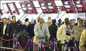Check-in desks at Heathrow