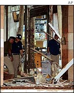 Debris after Kfar Saba bombing