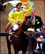 Damien Oliver and Media Puzzle are cheered after their victory