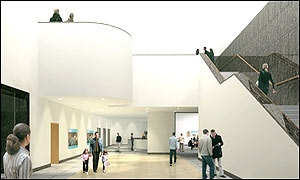 A virtual view of the proposed east wing atrium at the National Gallery