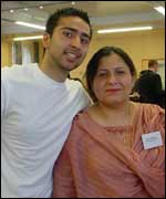 Saeeda Chowdhrey and her son 