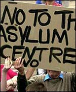 Protestors about asylum plans