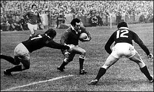 Gareth Edwards in action for Wales during the 1970s