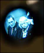 Two of the plane-spotters caught on camera