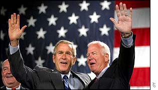 President Bush with Saxby Chambliss