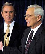 President Bush and Treasury Secretary Paul O'Neill