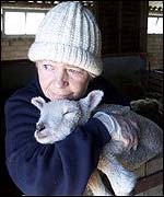Moria Linaker with Harry as a lamb