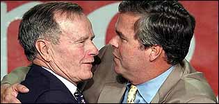 Florida Governor Jeb Bush (R) and former US president George Bush
