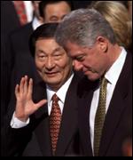 Zhu Rongji with then US president Bill Clinton 
