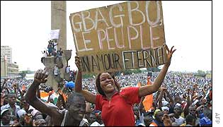 Pro-government rally in Abidjan on 2 November