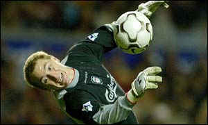 Liverpool's England Under-21 international goalkeeper Chris Kirkland