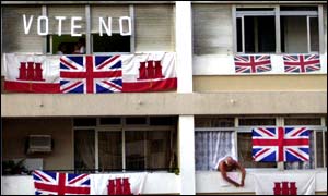 Flag waving in Gibraltar 