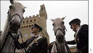 Police horses in Florence