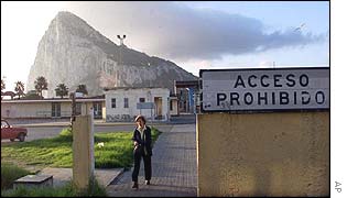 Gibraltar seen from the Spanish side of the border