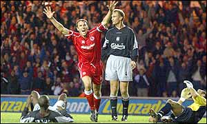 A late Middlesbrough goal from Gareth Southgate ensures a well-deserved victory for Middlesbrough against league leaders Liverpool