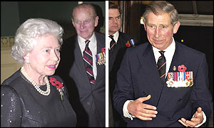 The Queen and the Duke of Edinburgh arrived together while the Prince of Wales arrived by himself