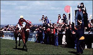 Red Rum wins the Grand National for a record-breaking third time in 1977