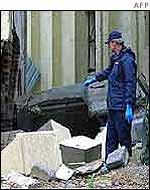 Policeman outside bombed mosque