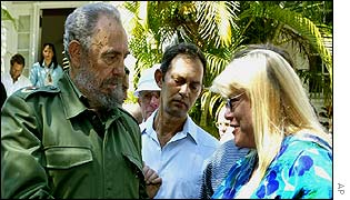 Fidel Castro with Ernest Hemingway's niece, Hillary