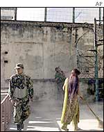 Soldiers at the Royal Nepal Airlines bomb site