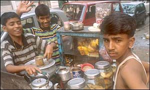 Tea vendors on a Calcutta street