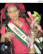 Miss Trinidad and Tobago Janelle Denice Rajnauth on arrival 