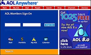 AOL front page 