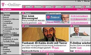 T-Online homepage