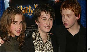 The stars of the new Harry Potter film: Emma Watson, Daniel Radcliffe and Rupert Grint