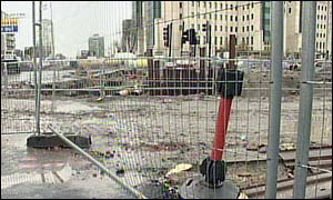 Roadworks at Vauxhall Cross
