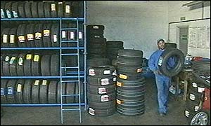 inside a Just Tyres garage