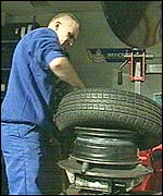 a worker at Just Tyres
