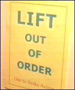 Lift out of order sign