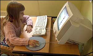 Young girl surfing the internet