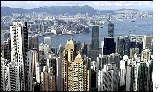View across Hong Kong harbour