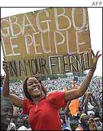 Government supporter in Abidjan