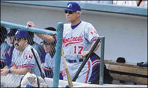 Felipe Alou looks on from the Montreal Expos bench