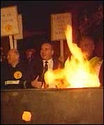 Firefighters in Belfast walked out at 1800 GMT