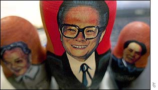 Deng Xiaoping, Jiang Zemin and Mao Zedong on Russian-style Matryoshka dolls