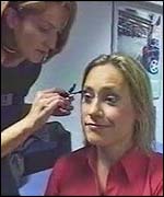 Sophie Raworth and makeup artist