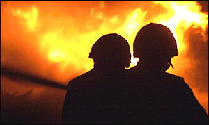 Troops standing in for firefighters