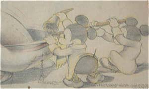 Mickey Mouse storyboard Mickey Mouse storyboard (copyright Disney and The Animation Art Gallery Ltd)