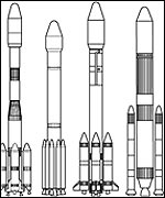 various rockets to launch satellites