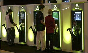 Xbox stand at Motor Show, BBC