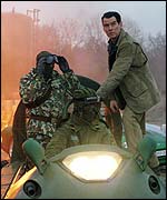 Pierce Brosnan (right)