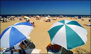 Holidaymakers on the beach