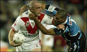 Shane Millard takes on the Cronulla defence