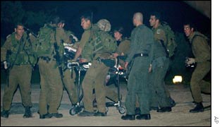 Wounded soldier evacuated