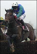 Cyfor Malta ridden by Barry Geraghty on his way to the Thomas Pink Gold Cup