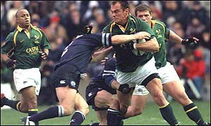 Gordon Bulloch stops Pierre Uys in his tracks